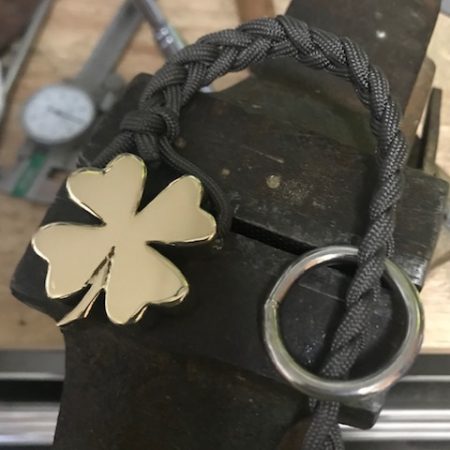 "Lucky" -1 7/16"x 2.5oz Solid Brass with Lanyard and Ring